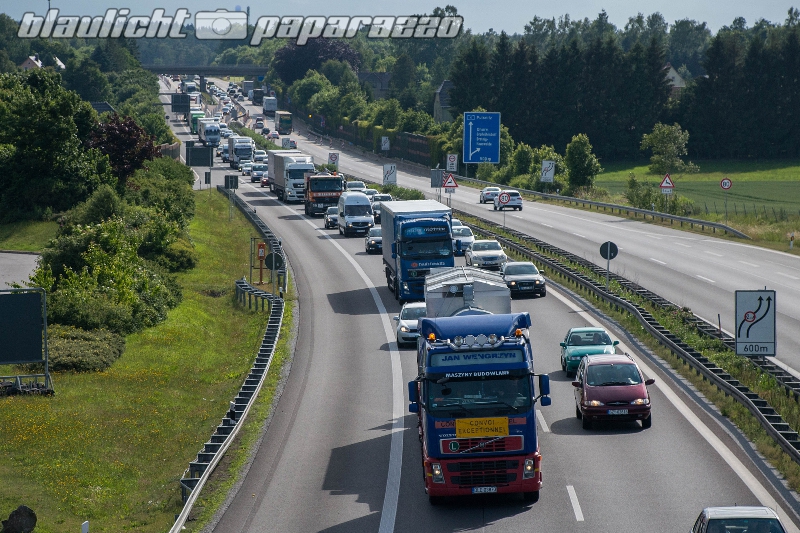 Auffahrunfall auf der Autobahn bei Ohorn