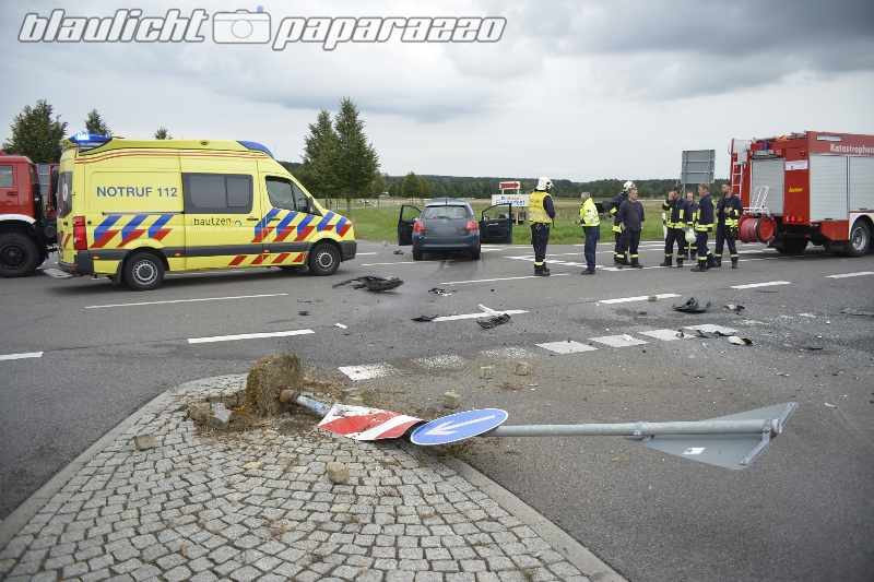 Heftiger Unfall bei Bernsdorf
